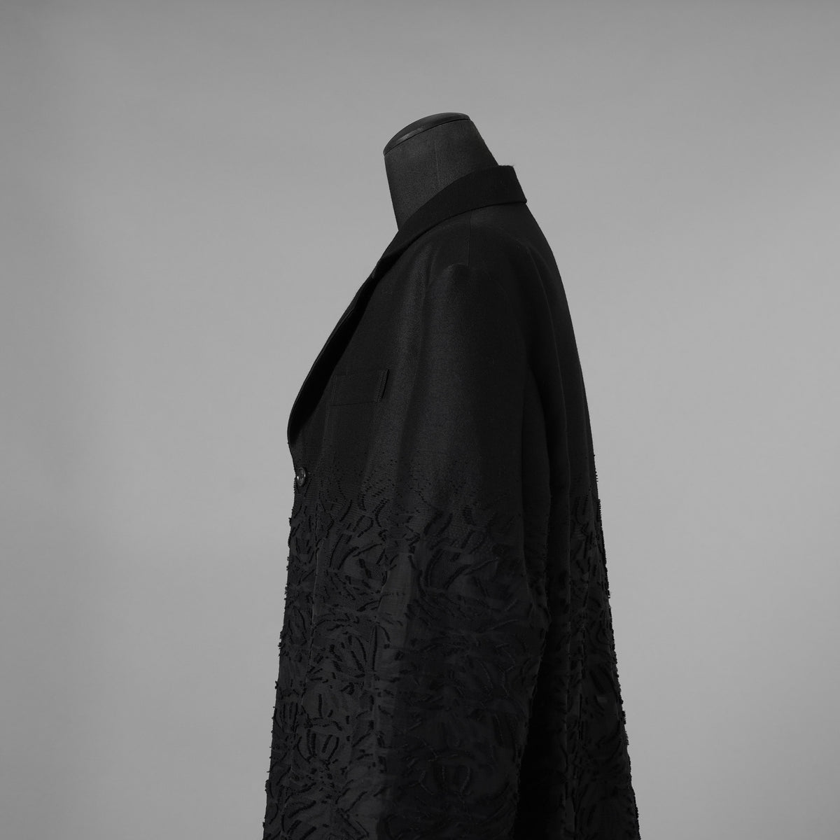 TAAKK ターク / 美品 24AW JACKET LONG SHIRT ウール ジャガード切替 ロング ジャケットシャツ コート / TA24AW-JK005 / size 2 (BLACK) 352124-in-ue