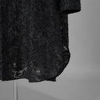 TAAKK ターク / 美品 24AW JACKET LONG SHIRT ウール ジャガード切替 ロング ジャケットシャツ コート / TA24AW-JK005 / size 2 (BLACK) 352124-in-ue