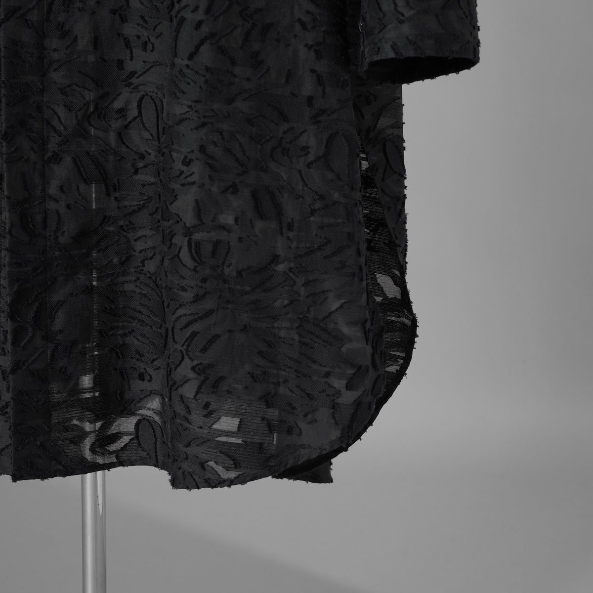 TAAKK ターク / 美品 24AW JACKET LONG SHIRT ウール ジャガード切替 ロング ジャケットシャツ コート / TA24AW-JK005 / size 2 (BLACK) 352124-in-ue