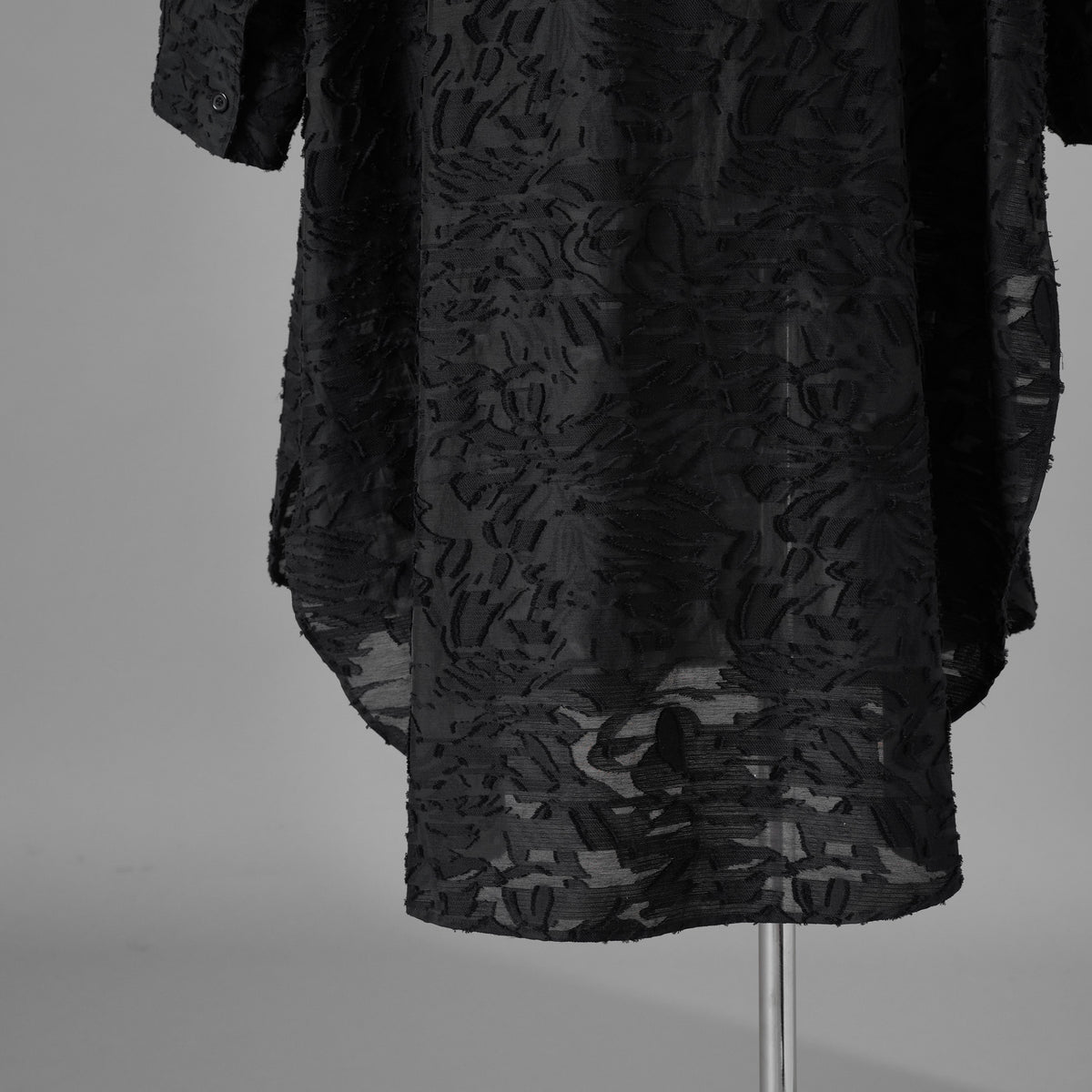 TAAKK ターク / 美品 24AW JACKET LONG SHIRT ウール ジャガード切替 ロング ジャケットシャツ コート / TA24AW-JK005 / size 2 (BLACK) 352124-in-ue