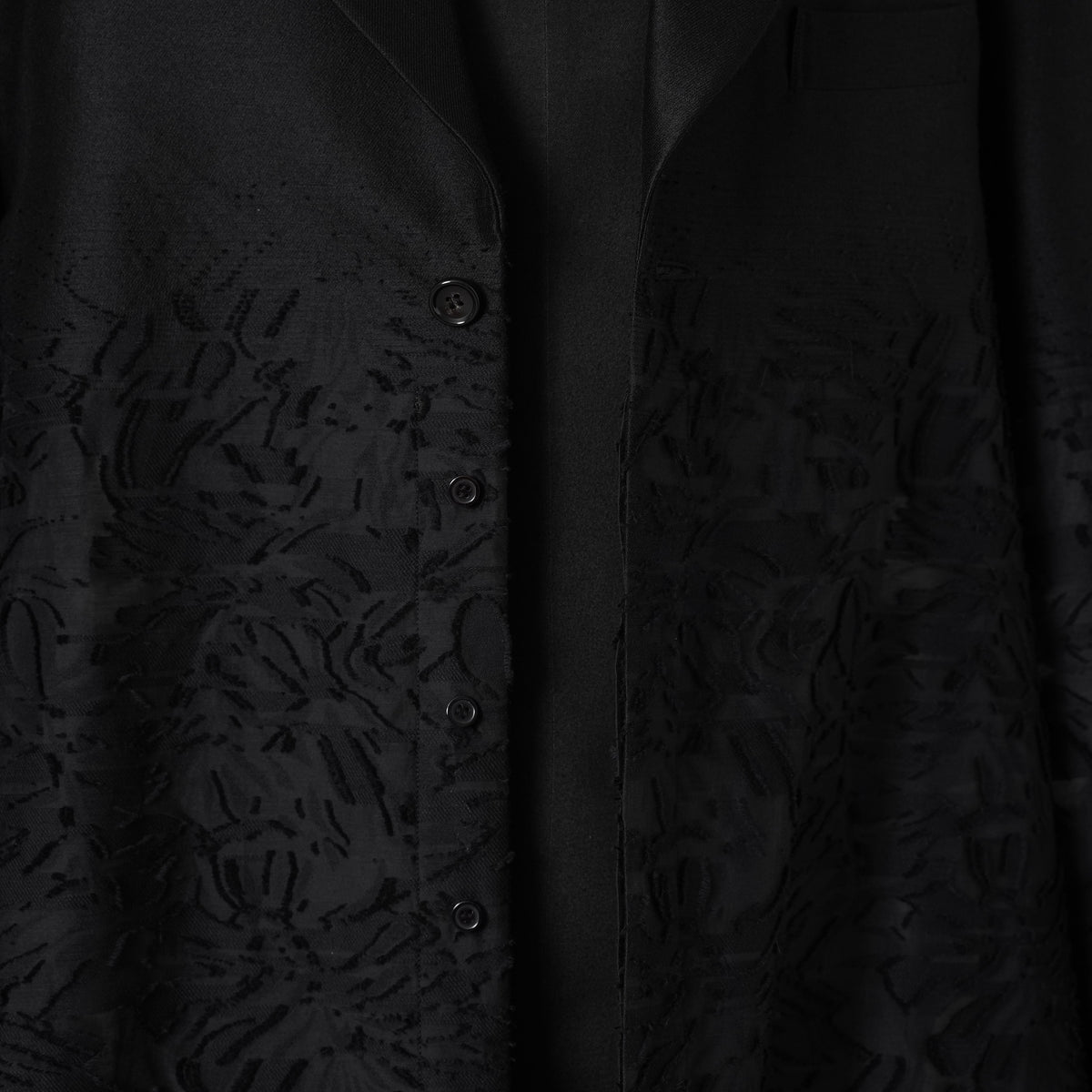 TAAKK ターク / 美品 24AW JACKET LONG SHIRT ウール ジャガード切替 ロング ジャケットシャツ コート / TA24AW-JK005 / size 2 (BLACK) 352124-in-ue