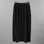 VALENTINO ヴァレンティノ / 美品 21SS VLTNロゴ プリーツ＆レース スカート / VB3MD02T668 / size XS (BLACK) レディース