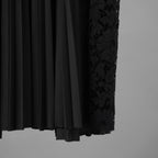 VALENTINO ヴァレンティノ / 美品 21SS VLTNロゴ プリーツ＆レース スカート / VB3MD02T668 / size XS (BLACK) レディース