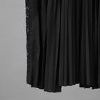 VALENTINO ヴァレンティノ / 美品 21SS VLTNロゴ プリーツ＆レース スカート / VB3MD02T668 / size XS (BLACK) レディース