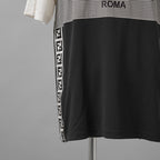 FENDI フェンディ / 美品 22SS テクニカルメッシュ FF柄 サイドテープ ロゴ 半袖TシャツFAF649AL49 / size L (WHITE x BLACK)