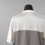 FENDI フェンディ / 美品 22SS テクニカルメッシュ FF柄 サイドテープ ロゴ 半袖TシャツFAF649AL49 / size L (WHITE x BLACK)