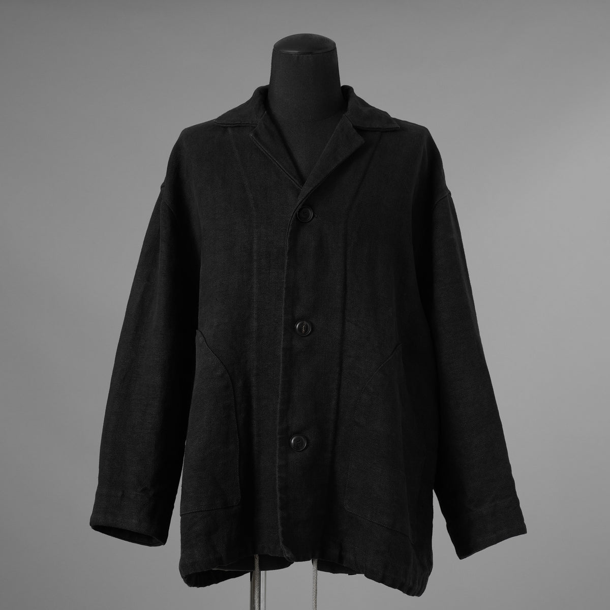 新品 BIEK VERSTAPPEN ビーク フェルスタッペン / 25SS Heavy Belgian Stone Washed Linen Blouson Coat コート / CO06B-U / size S (CARBONE) 123041-alm