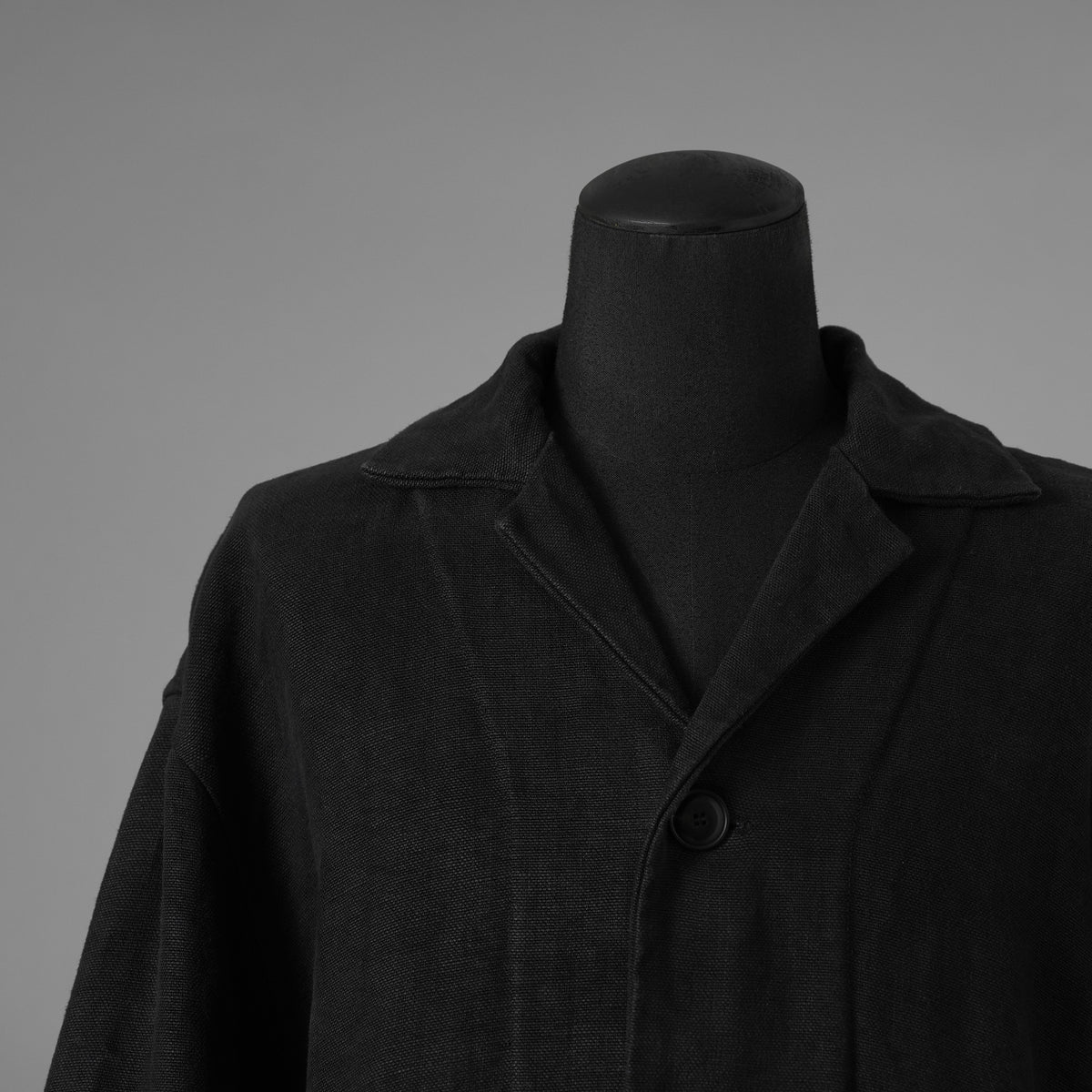 新品 BIEK VERSTAPPEN ビーク フェルスタッペン / 25SS Heavy Belgian Stone Washed Linen Blouson Coat コート / CO06B-U / size S (CARBONE) 123041-alm