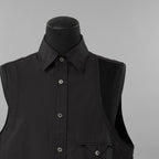 Feng Chen Wang フェンチェンワン / 美品 20AW パッチワーク ノースリーブ シャツ / FUS17SR08 / size XS (BLACK)