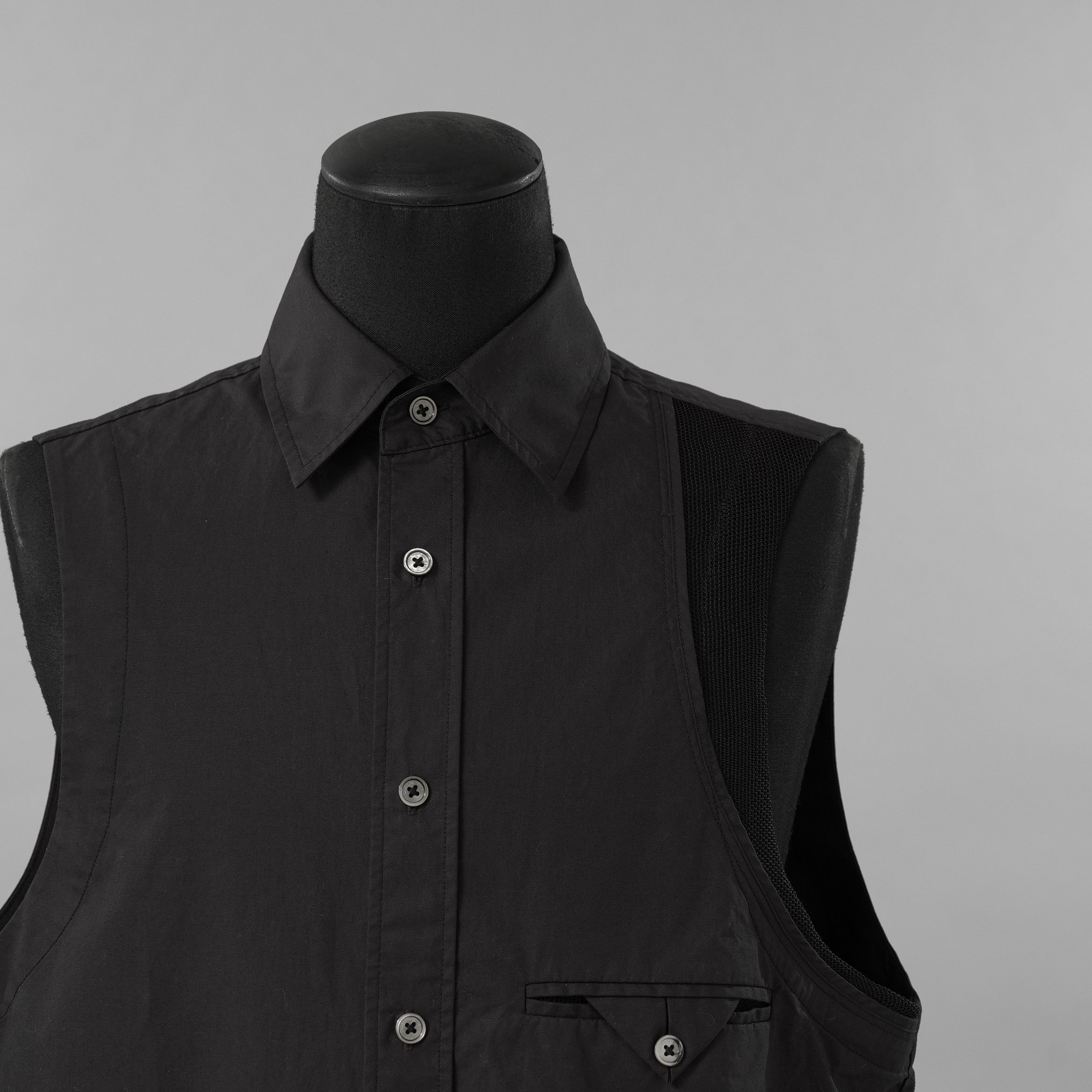 Feng Chen Wang フェンチェンワン / 美品 20AW パッチワーク ノースリーブ シャツ / FUS17SR08 / size XS (BLACK)