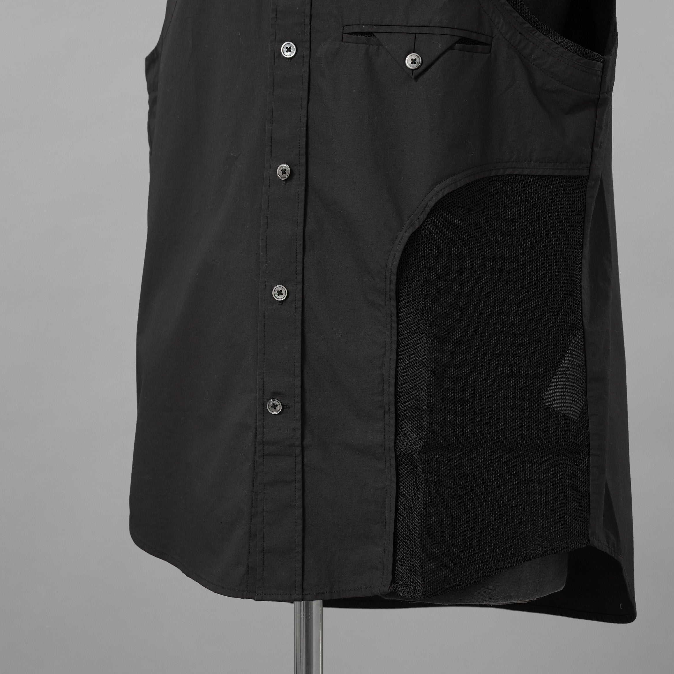 Feng Chen Wang フェンチェンワン / 美品 20AW パッチワーク ノースリーブ シャツ / FUS17SR08 / size XS (BLACK)