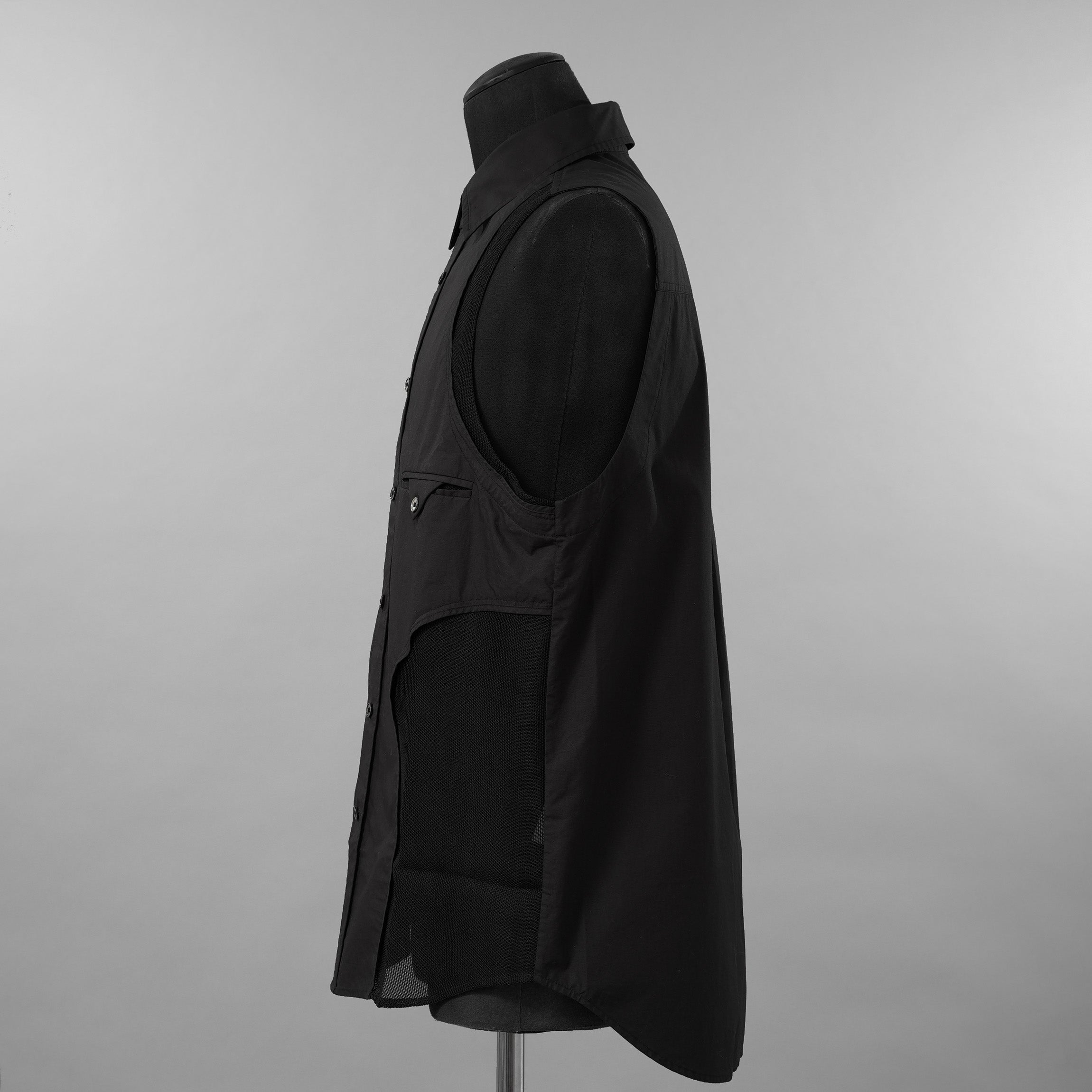 Feng Chen Wang フェンチェンワン / 美品 20AW パッチワーク ノースリーブ シャツ / FUS17SR08 / size XS (BLACK)