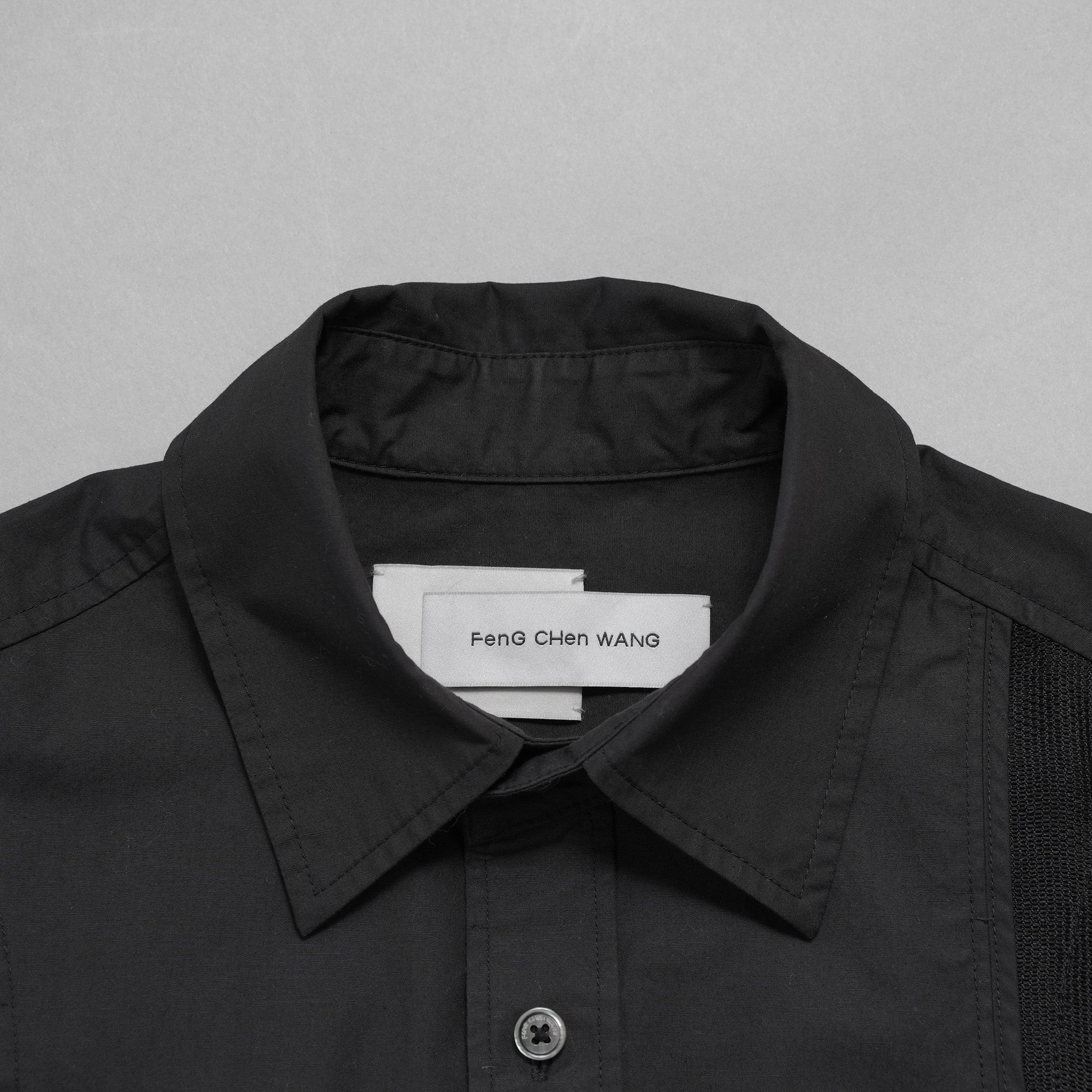 Feng Chen Wang フェンチェンワン / 美品 20AW パッチワーク ノースリーブ シャツ / FUS17SR08 / size XS (BLACK)
