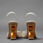 未使用 FENDI フェンディ/ 21AW ファースト スリングバック レザー パンプス / シューズ / 8J8367 NA7 / size 35.5 (22.5cm) IVORY レディース