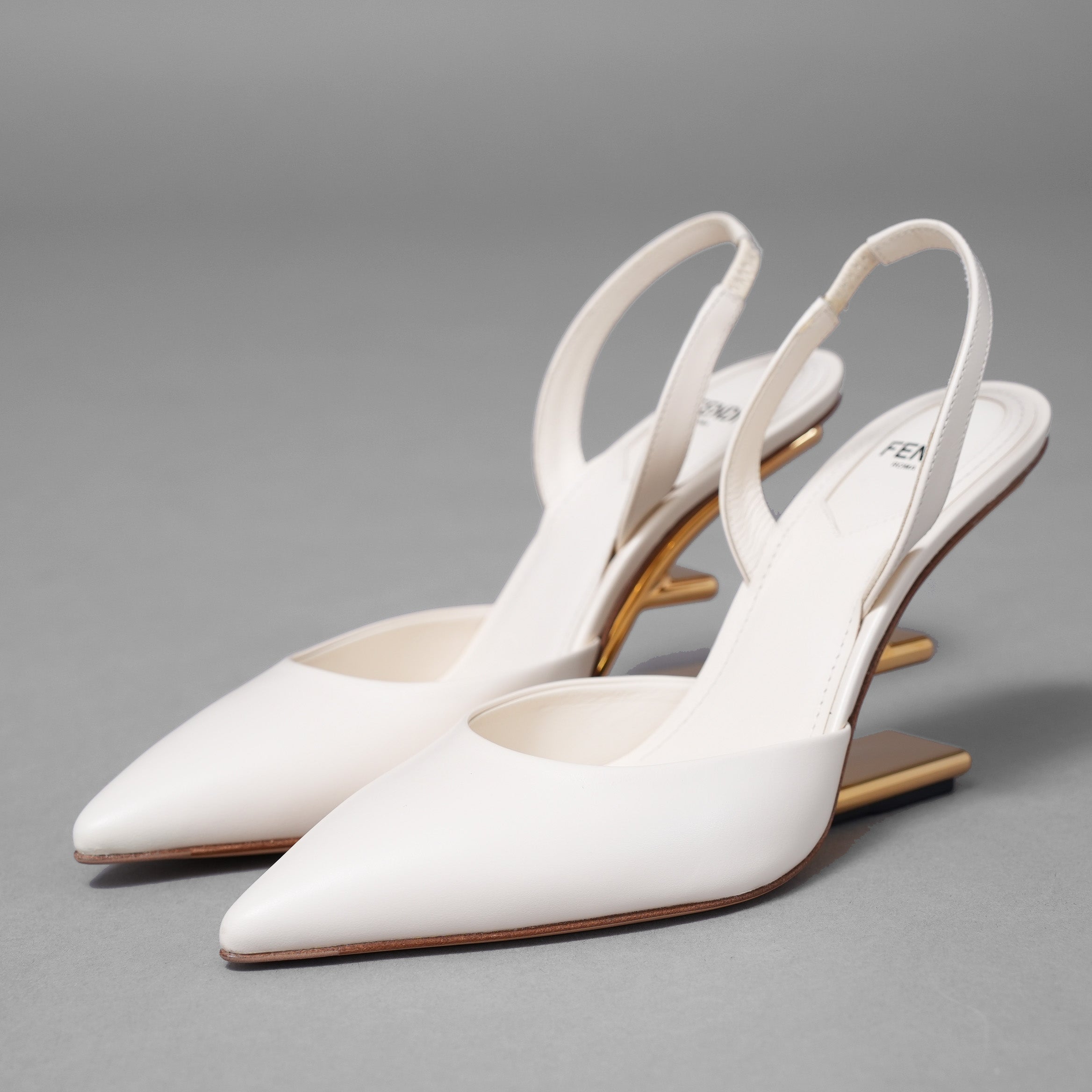 未使用 FENDI フェンディ/ 21AW ファースト スリングバック レザー パンプス / シューズ / 8J8367 NA7 / size 35.5 (22.5cm) IVORY レディース