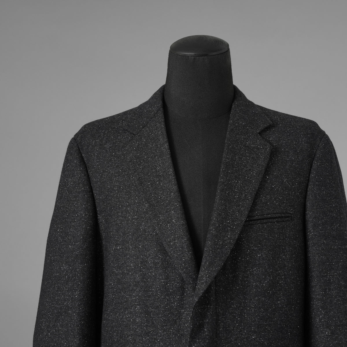 LANVIN collection ランバンコレクション / 美品 ウールシルク ツイード ストレッチ テーラードジャケット アウター / LA-IS-30256 / size 50 (CHARCOAL) 352126-in-ue