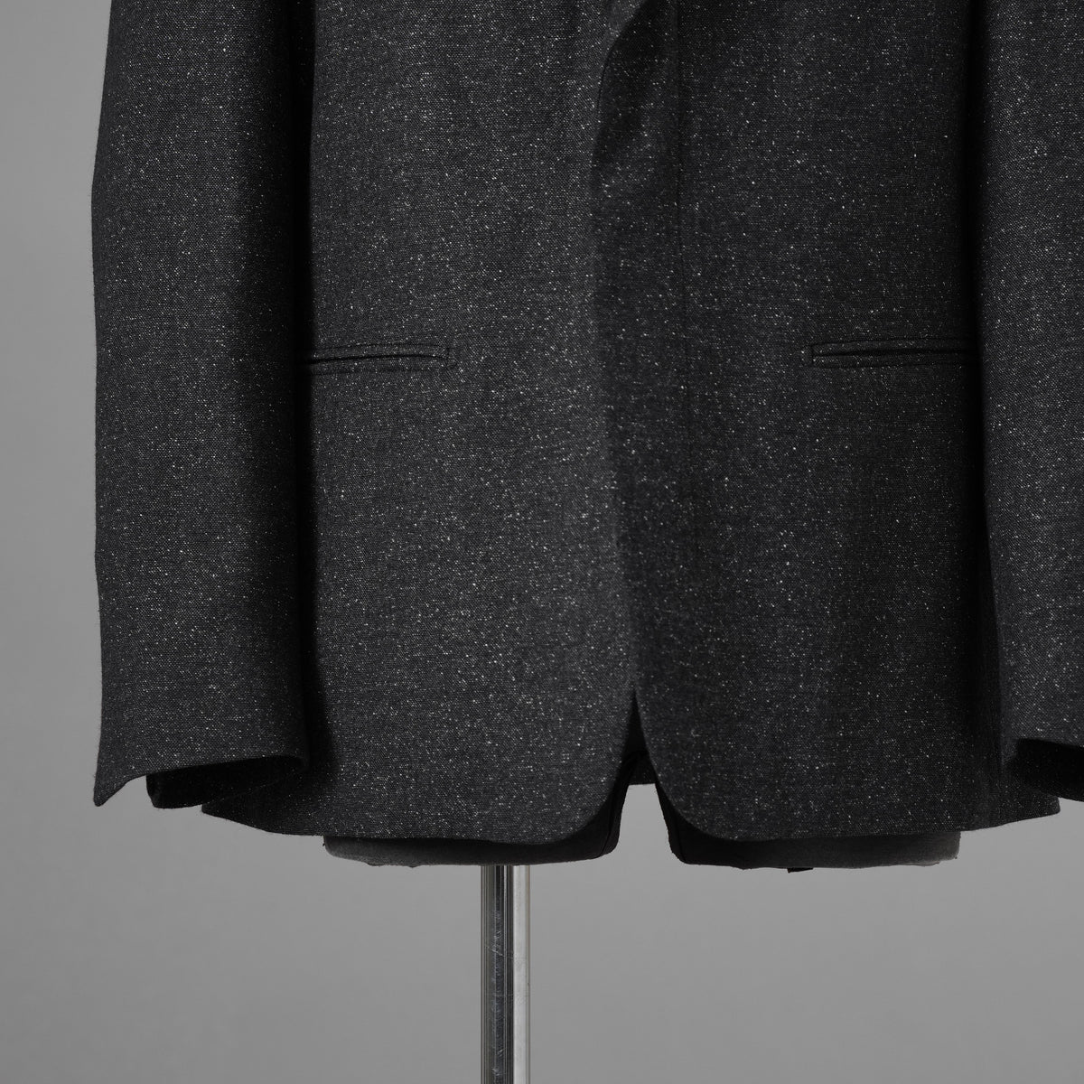 LANVIN collection ランバンコレクション / 美品 ウールシルク ツイード ストレッチ テーラードジャケット アウター / LA-IS-30256 / size 50 (CHARCOAL) 352126-in-ue