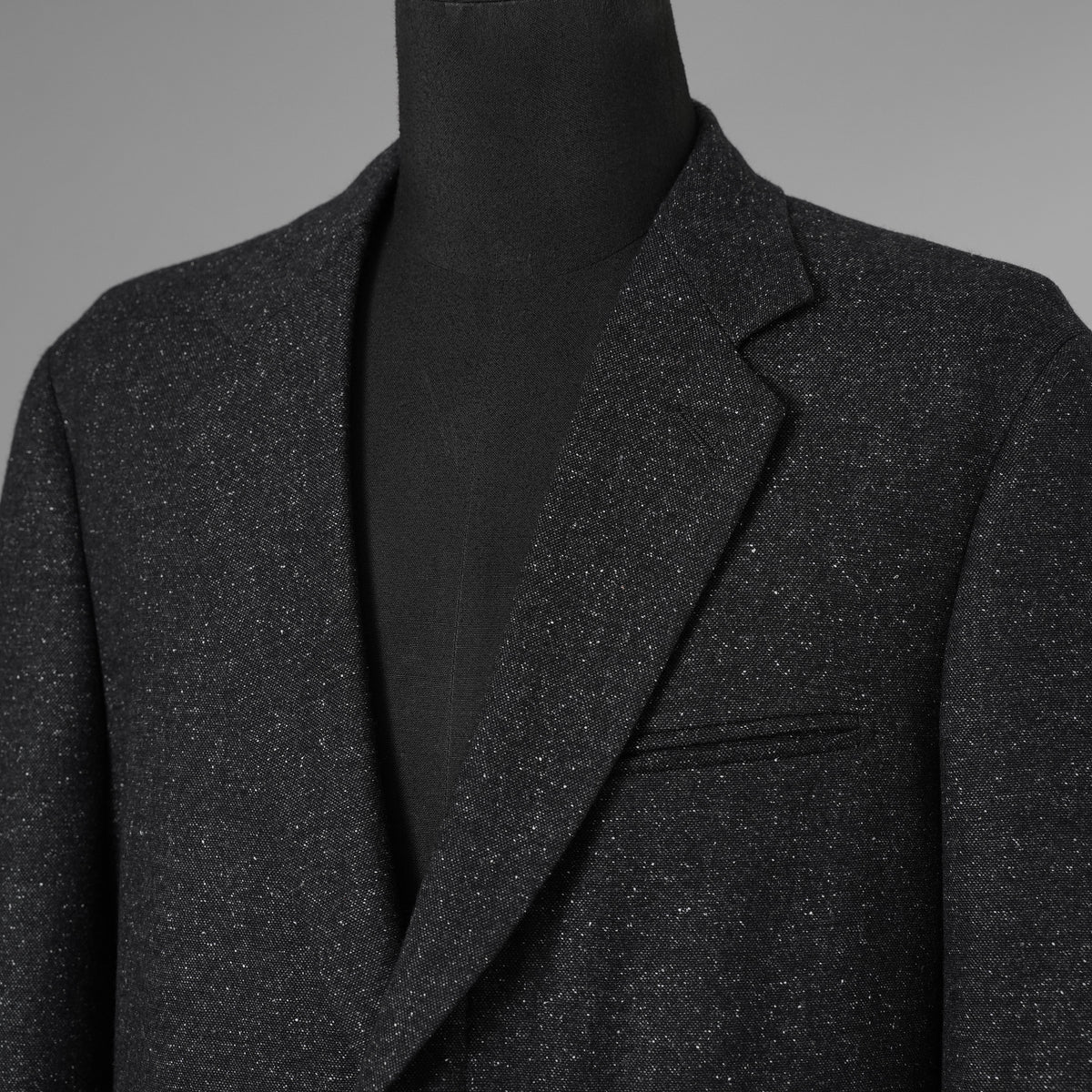 LANVIN collection ランバンコレクション / 美品 ウールシルク ツイード ストレッチ テーラードジャケット アウター / LA-IS-30256 / size 50 (CHARCOAL) 352126-in-ue
