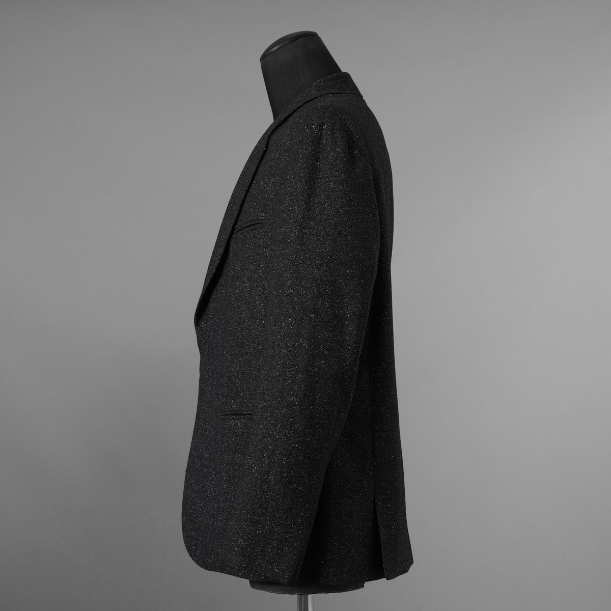 LANVIN collection ランバンコレクション / 美品 ウールシルク ツイード ストレッチ テーラードジャケット アウター / LA-IS-30256 / size 50 (CHARCOAL) 352126-in-ue