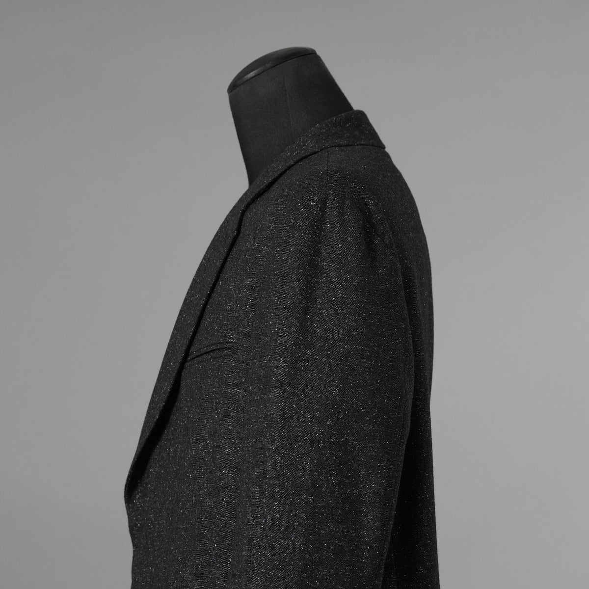LANVIN collection ランバンコレクション / 美品 ウールシルク ツイード ストレッチ テーラードジャケット アウター / LA-IS-30256 / size 50 (CHARCOAL) 352126-in-ue