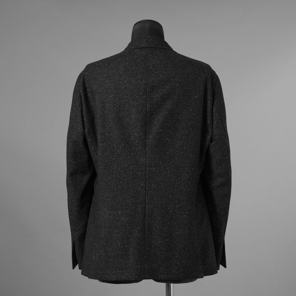 LANVIN collection ランバンコレクション / 美品 ウールシルク ツイード ストレッチ テーラードジャケット アウター / LA-IS-30256 / size 50 (CHARCOAL) 352126-in-ue