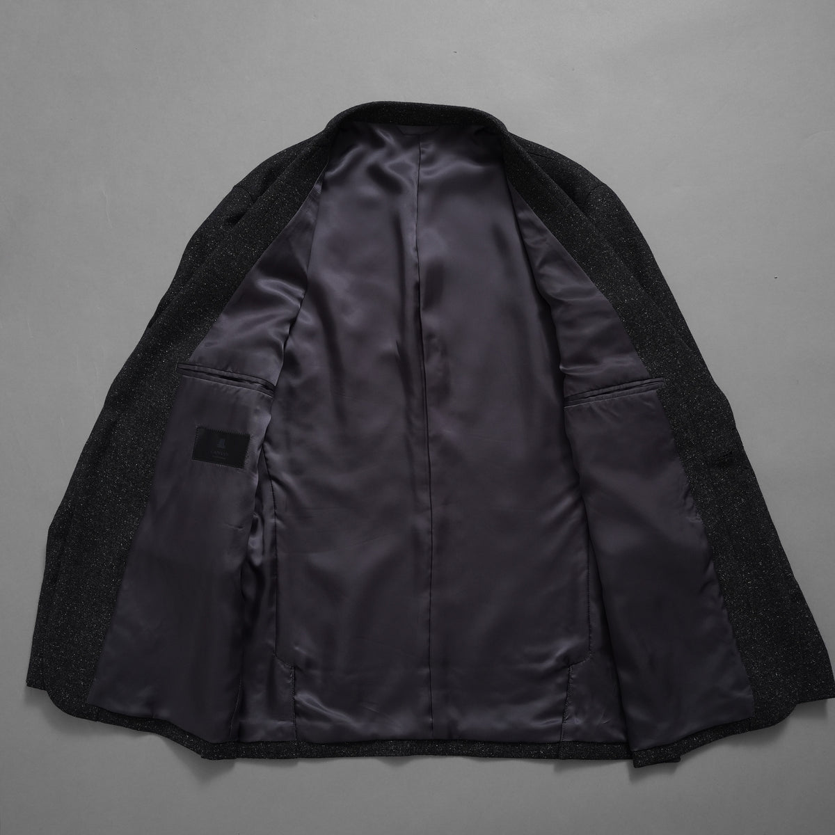 LANVIN collection ランバンコレクション / 美品 ウールシルク ツイード ストレッチ テーラードジャケット アウター / LA-IS-30256 / size 50 (CHARCOAL) 352126-in-ue
