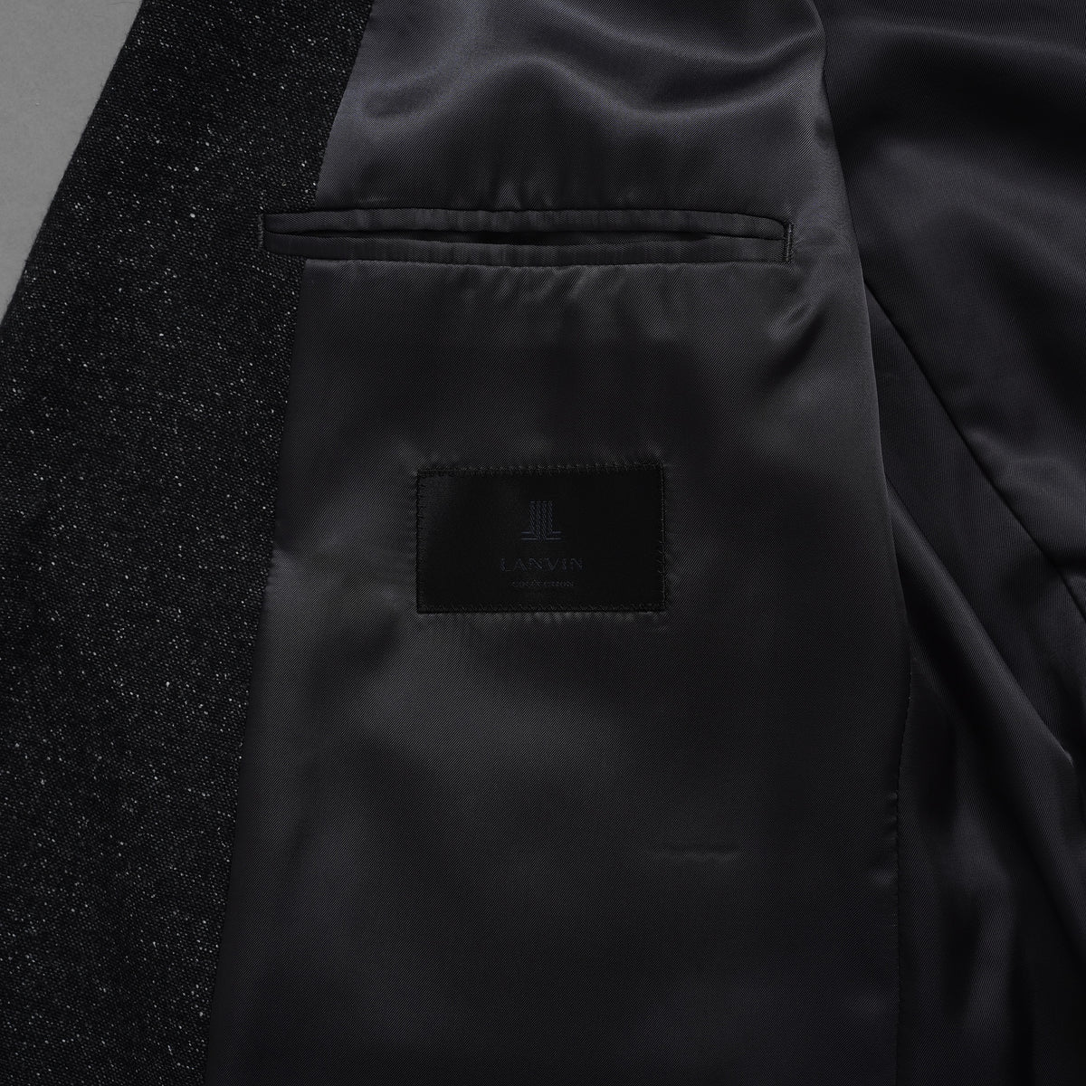 LANVIN collection ランバンコレクション / 美品 ウールシルク ツイード ストレッチ テーラードジャケット アウター / LA-IS-30256 / size 50 (CHARCOAL) 352126-in-ue