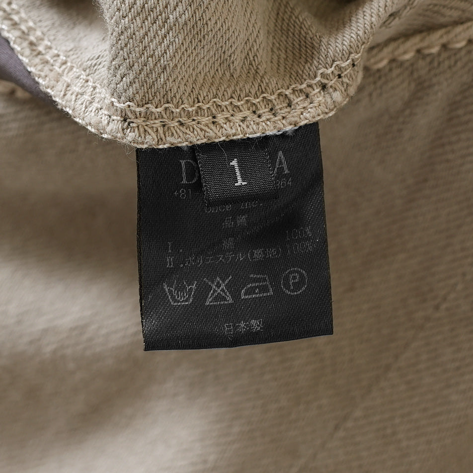 DEVOA デヴォア / 美品 21SS PTA-SDS. Slim Pants 8oz Denim Vintage Wash 製品染 デニム パンツ / size 1 (MUD BEIGE)
