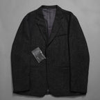LANVIN collection ランバンコレクション / 美品 ウールシルク ツイード ストレッチ テーラードジャケット アウター / LA-IS-30256 / size 50 (CHARCOAL) 352126-in-ue