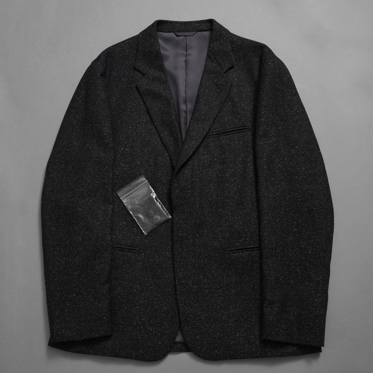 LANVIN collection ランバンコレクション / 美品 ウールシルク ツイード ストレッチ テーラードジャケット アウター / LA-IS-30256 / size 50 (CHARCOAL) 352126-in-ue