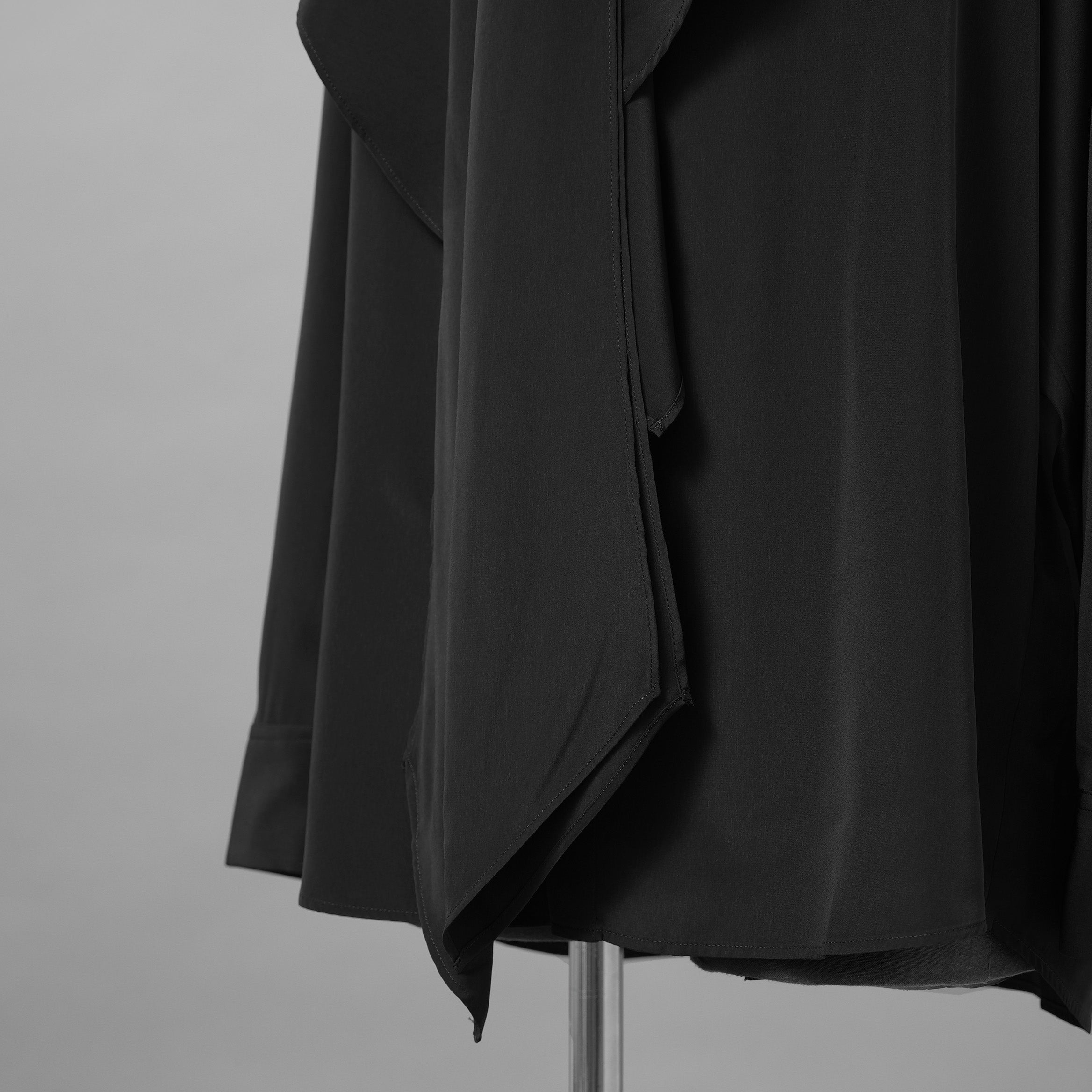 LAD MUSICIAN ラッドミュージシャン / 美品 25AW DECHINE FRILL BIG SHIRT ボウタイ 長袖シャツ / 2225-104 / size 44 ( BLACK )