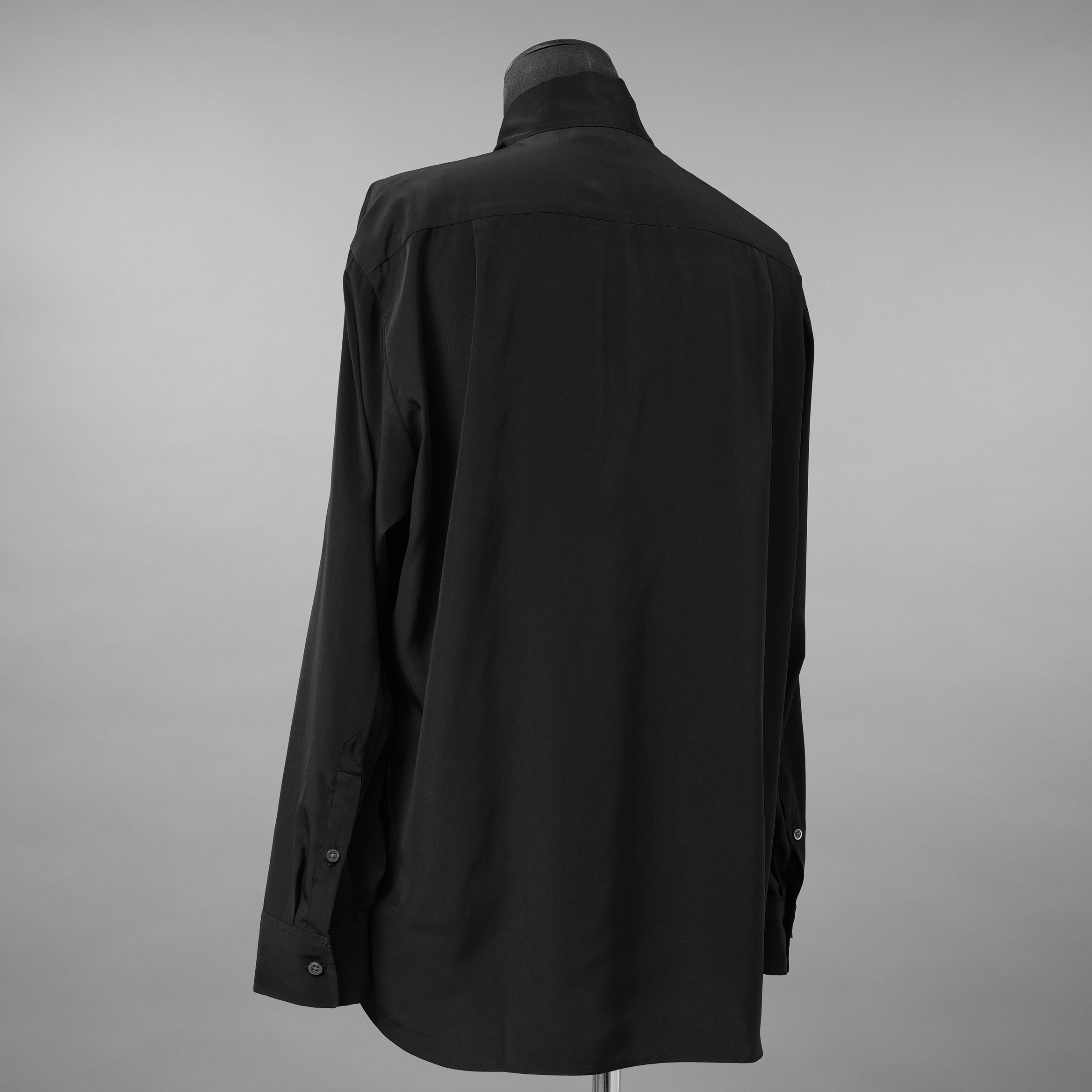 LAD MUSICIAN ラッドミュージシャン / 美品 25AW DECHINE FRILL BIG SHIRT ボウタイ 長袖シャツ / 2225-104 / size 44 ( BLACK )