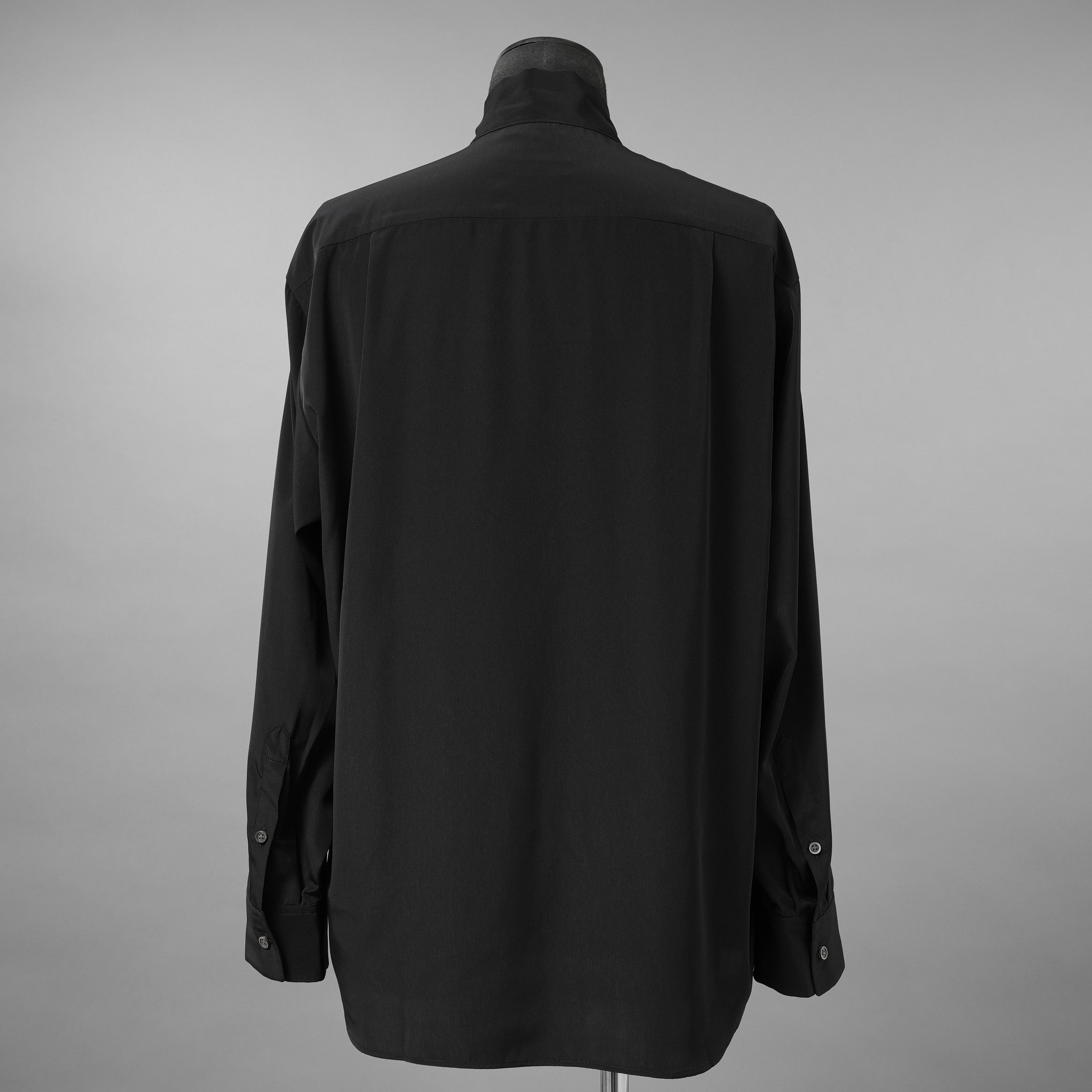 LAD MUSICIAN ラッドミュージシャン / 美品 25AW DECHINE FRILL BIG SHIRT ボウタイ 長袖シャツ / 2225-104 / size 44 ( BLACK )