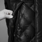ISAMU KATAYAMA BACKLASH イサムカタヤマ バックラッシュ / 美品 24AW カンガルー レザー ダウンベスト / 1363-13 / size M (BLACK) 123044-alm