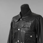 超希少 未使用品 TAKAHIROMIYASHITATheSoloist. タカヒロミヤシタ ソロイスト / 24AW ROYAL FLASH神宮前店30周年 記念別注 Rough Out Lamb Leather Work Jacket. / レザー トラッカー ジャケット / sjr30th.0001 / size 50 (BLACK)