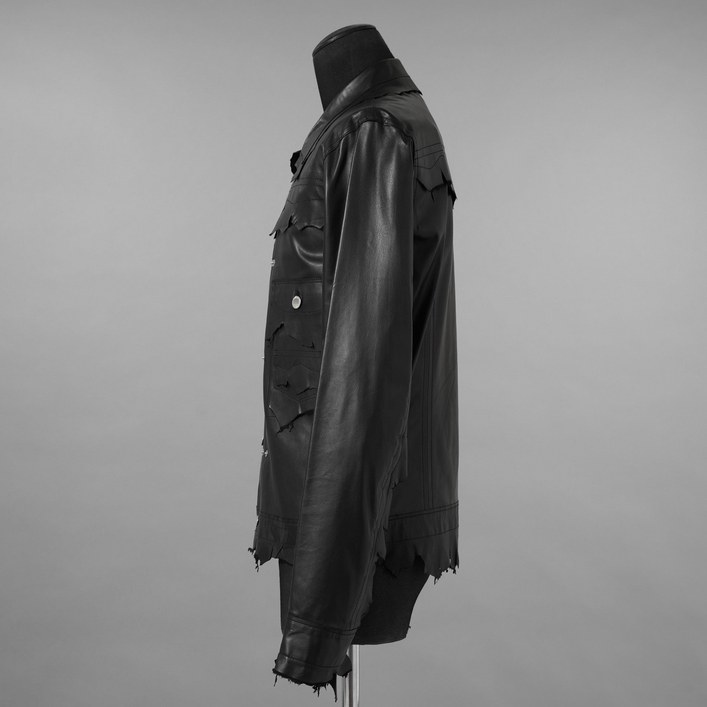 超希少 未使用品 TAKAHIROMIYASHITATheSoloist. タカヒロミヤシタ ソロイスト / 24AW ROYAL FLASH神宮前店30周年 記念別注 Rough Out Lamb Leather Work Jacket. / レザー トラッカー ジャケット / sjr30th.0001 / size 50 (BLACK)