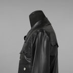 超希少 未使用品 TAKAHIROMIYASHITATheSoloist. タカヒロミヤシタ ソロイスト / 24AW ROYAL FLASH神宮前店30周年 記念別注 Rough Out Lamb Leather Work Jacket. / レザー トラッカー ジャケット / sjr30th.0001 / size 50 (BLACK)
