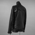 超希少 未使用品 TAKAHIROMIYASHITATheSoloist. タカヒロミヤシタ ソロイスト / 24AW ROYAL FLASH神宮前店30周年 記念別注 Rough Out Lamb Leather Work Jacket. / レザー トラッカー ジャケット / sjr30th.0001 / size 50 (BLACK)