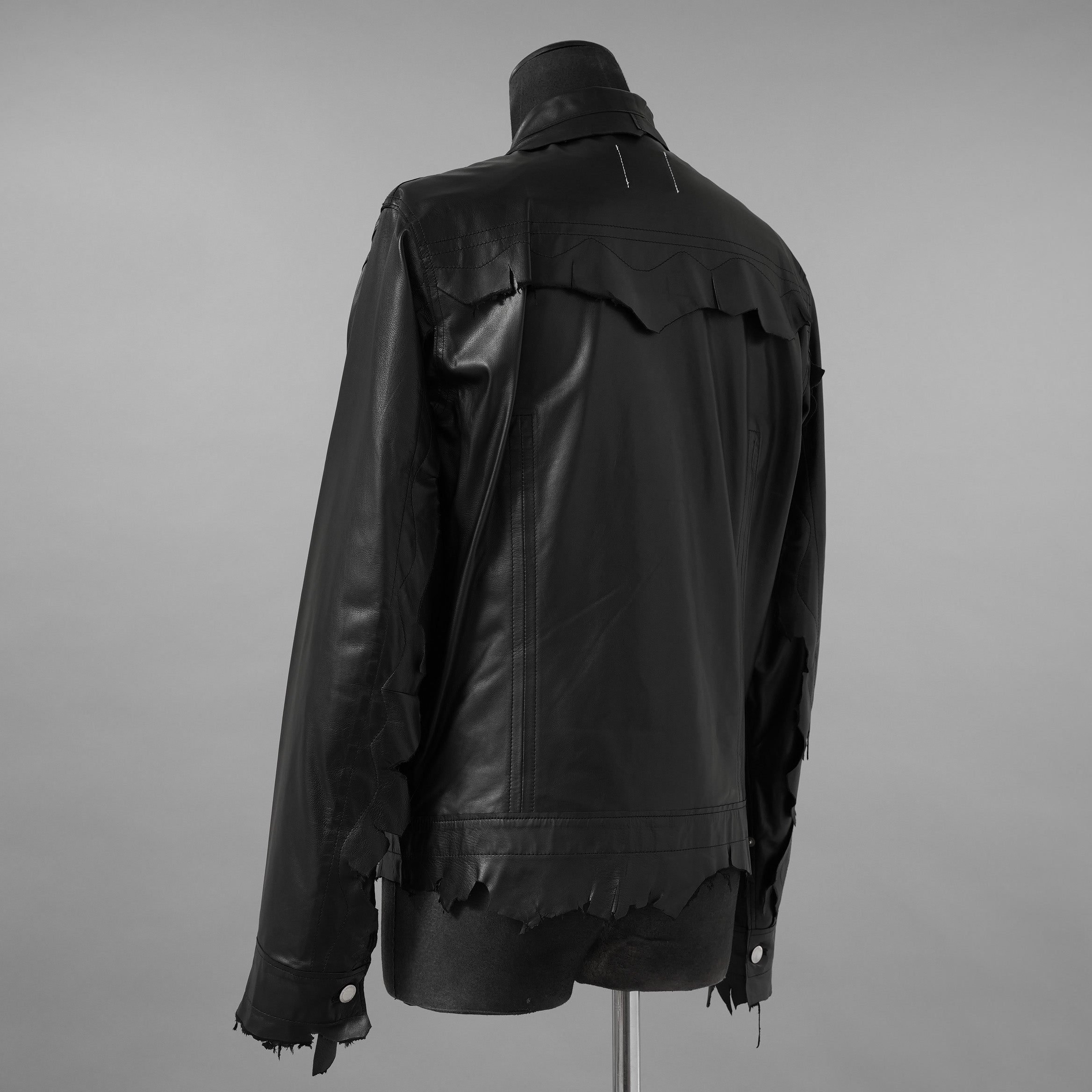 超希少 未使用品 TAKAHIROMIYASHITATheSoloist. タカヒロミヤシタ ソロイスト / 24AW ROYAL FLASH神宮前店30周年 記念別注 Rough Out Lamb Leather Work Jacket. / レザー トラッカー ジャケット / sjr30th.0001 / size 50 (BLACK)