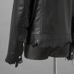 超希少 未使用品 TAKAHIROMIYASHITATheSoloist. タカヒロミヤシタ ソロイスト / 24AW ROYAL FLASH神宮前店30周年 記念別注 Rough Out Lamb Leather Work Jacket. / レザー トラッカー ジャケット / sjr30th.0001 / size 50 (BLACK)