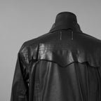 超希少 未使用品 TAKAHIROMIYASHITATheSoloist. タカヒロミヤシタ ソロイスト / 24AW ROYAL FLASH神宮前店30周年 記念別注 Rough Out Lamb Leather Work Jacket. / レザー トラッカー ジャケット / sjr30th.0001 / size 50 (BLACK)