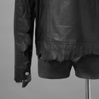 超希少 未使用品 TAKAHIROMIYASHITATheSoloist. タカヒロミヤシタ ソロイスト / 24AW ROYAL FLASH神宮前店30周年 記念別注 Rough Out Lamb Leather Work Jacket. / レザー トラッカー ジャケット / sjr30th.0001 / size 50 (BLACK)