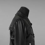 超希少 未使用品 TAKAHIROMIYASHITATheSoloist. タカヒロミヤシタ ソロイスト / 24AW ROYAL FLASH神宮前店30周年 記念別注 Rough Out Lamb Leather Work Jacket. / レザー トラッカー ジャケット / sjr30th.0001 / size 50 (BLACK)