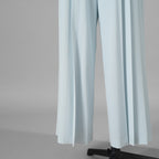 ADEAM アディアム / 美品 23SS ニット シアーシフォンスリーブ ドッキング トップス / プリーツワイドパンツ セットアップ / 43413 ASK0X 07VT-2 / 43515 ASP0X0T / size S (LIGHT BLUE) レディース 352125-izm