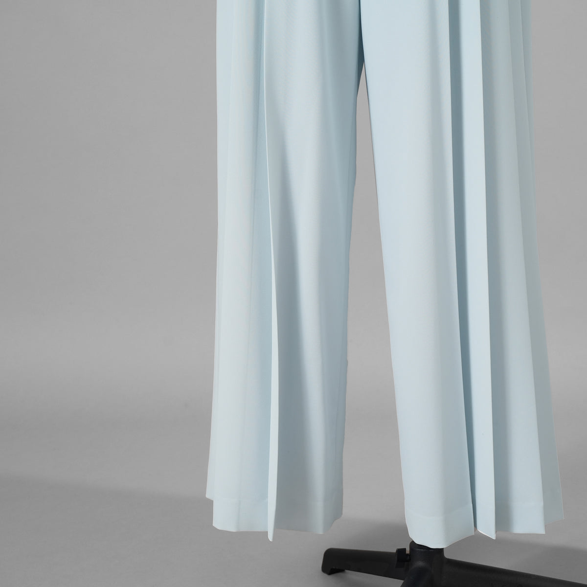 ADEAM アディアム / 美品 23SS ニット シアーシフォンスリーブ ドッキング トップス / プリーツワイドパンツ セットアップ / 43413 ASK0X 07VT-2 / 43515 ASP0X0T / size S (LIGHT BLUE) レディース 352125-izm