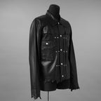 超希少 未使用品 TAKAHIROMIYASHITATheSoloist. タカヒロミヤシタ ソロイスト / 24AW ROYAL FLASH神宮前店30周年 記念別注 Rough Out Lamb Leather Work Jacket. / レザー トラッカー ジャケット / sjr30th.0001 / size 50 (BLACK)
