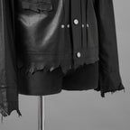 超希少 未使用品 TAKAHIROMIYASHITATheSoloist. タカヒロミヤシタ ソロイスト / 24AW ROYAL FLASH神宮前店30周年 記念別注 Rough Out Lamb Leather Work Jacket. / レザー トラッカー ジャケット / sjr30th.0001 / size 50 (BLACK)