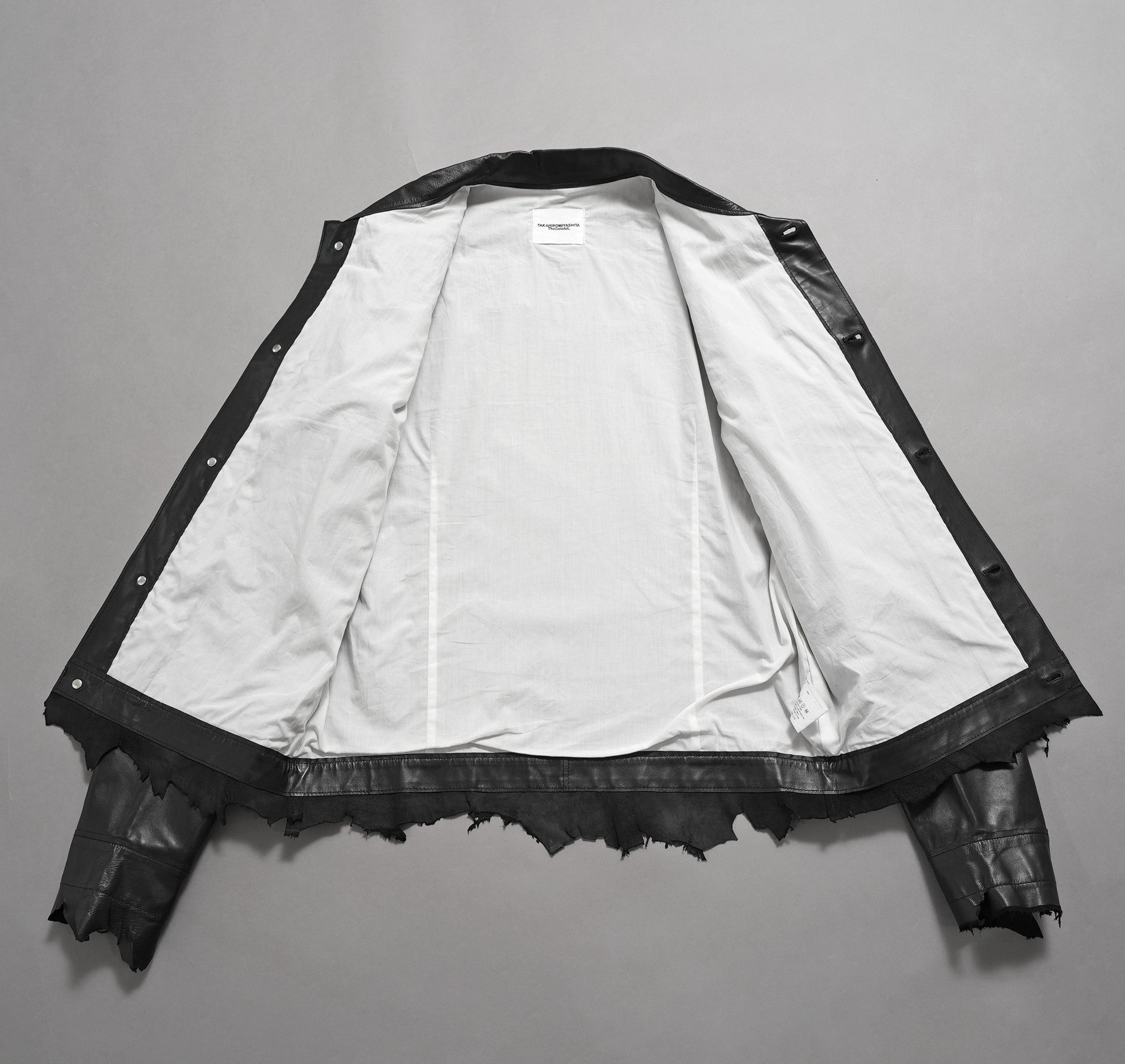超希少 未使用品 TAKAHIROMIYASHITATheSoloist. タカヒロミヤシタ ソロイスト / 24AW ROYAL FLASH神宮前店30周年 記念別注 Rough Out Lamb Leather Work Jacket. / レザー トラッカー ジャケット / sjr30th.0001 / size 50 (BLACK)