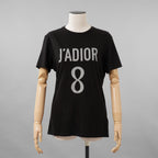 Christiian Dior クリスチャンディオール / 18AW J’Adior 8 半袖Tシャツ / コットン リネン ジャージー / B43Т03TС428 / size S (BLACK) レディース