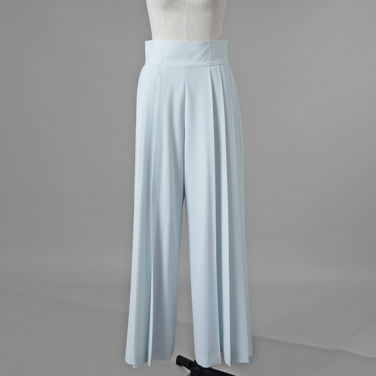 ADEAM アディアム / 美品 23SS ニット シアーシフォンスリーブ ドッキング トップス / プリーツワイドパンツ セットアップ / 43413 ASK0X 07VT-2 / 43515 ASP0X0T / size S (LIGHT BLUE) レディース 352125-izm